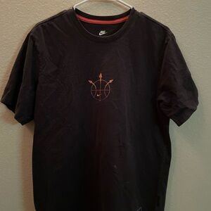 Nike Black T-Shirt with Orange Graphic